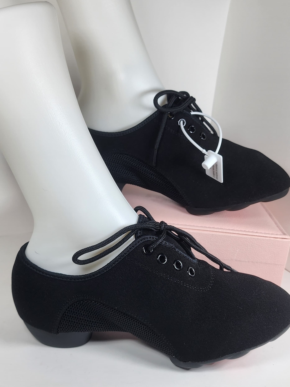 Black Women's Lace-Up Dance Sneakers